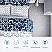 Bedsure Queen Comforter Set 7 Pieces - Navy Blue Quatrefoil Comforters Queen Size, Lightweight Bedding Sets for All Season, Bed in a Bag with Comforters, Sheets, Pillowcases & Shams