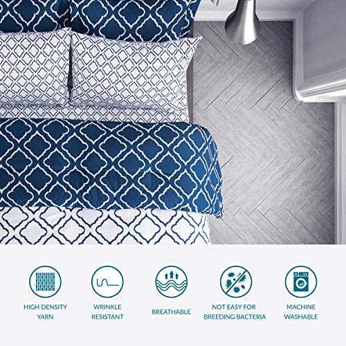 3 Bedsure+Quatrefoil+Alternative+Comforter+Pillowcase