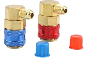 R134a Quick Connector Adapter Set, Air Conditioning Coupler for Car Refrigerant, 25 x 44mm Fluoride Joints, 2-Piece