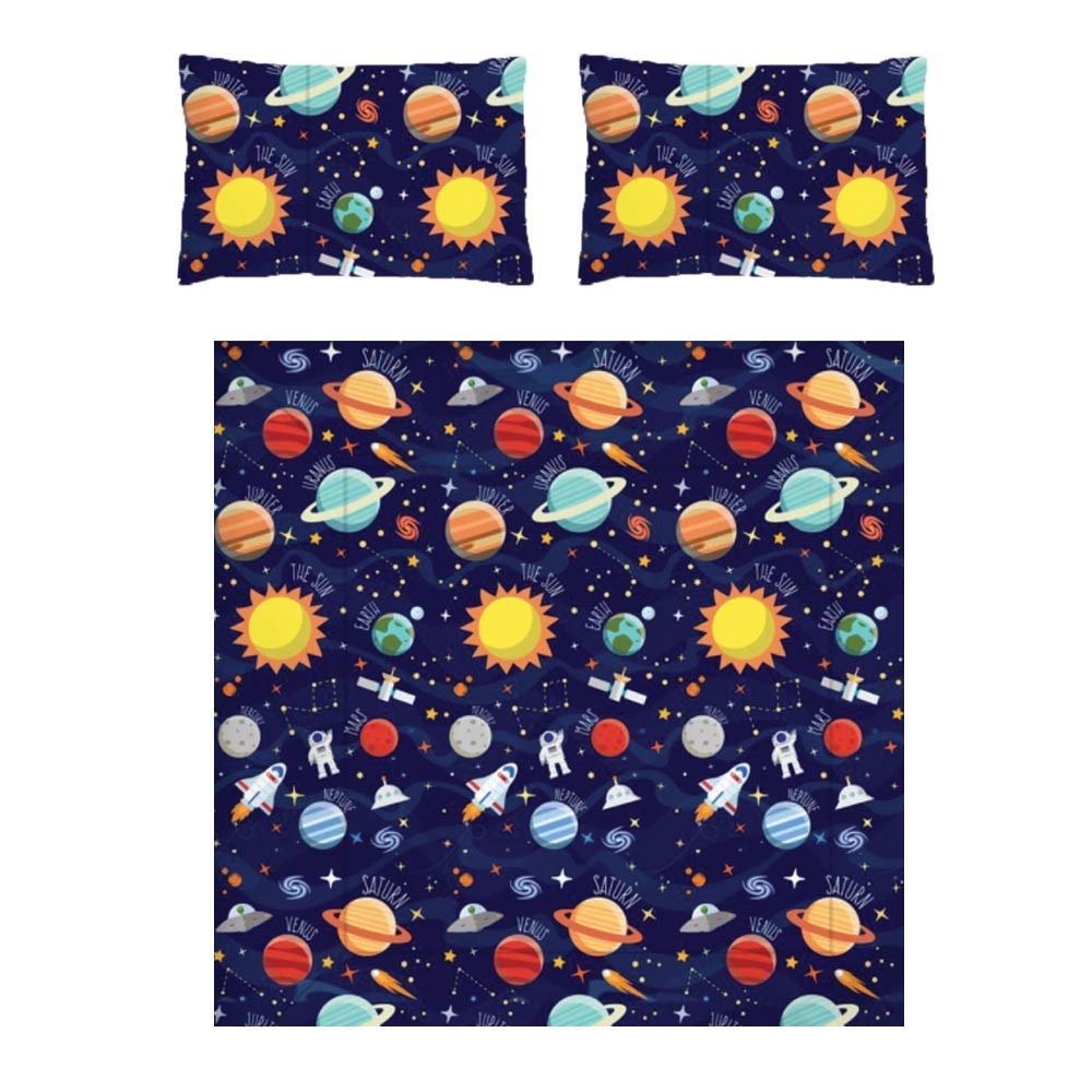 Kids Outer Space Bedding 100 Cotton 200 Thread Count Navy