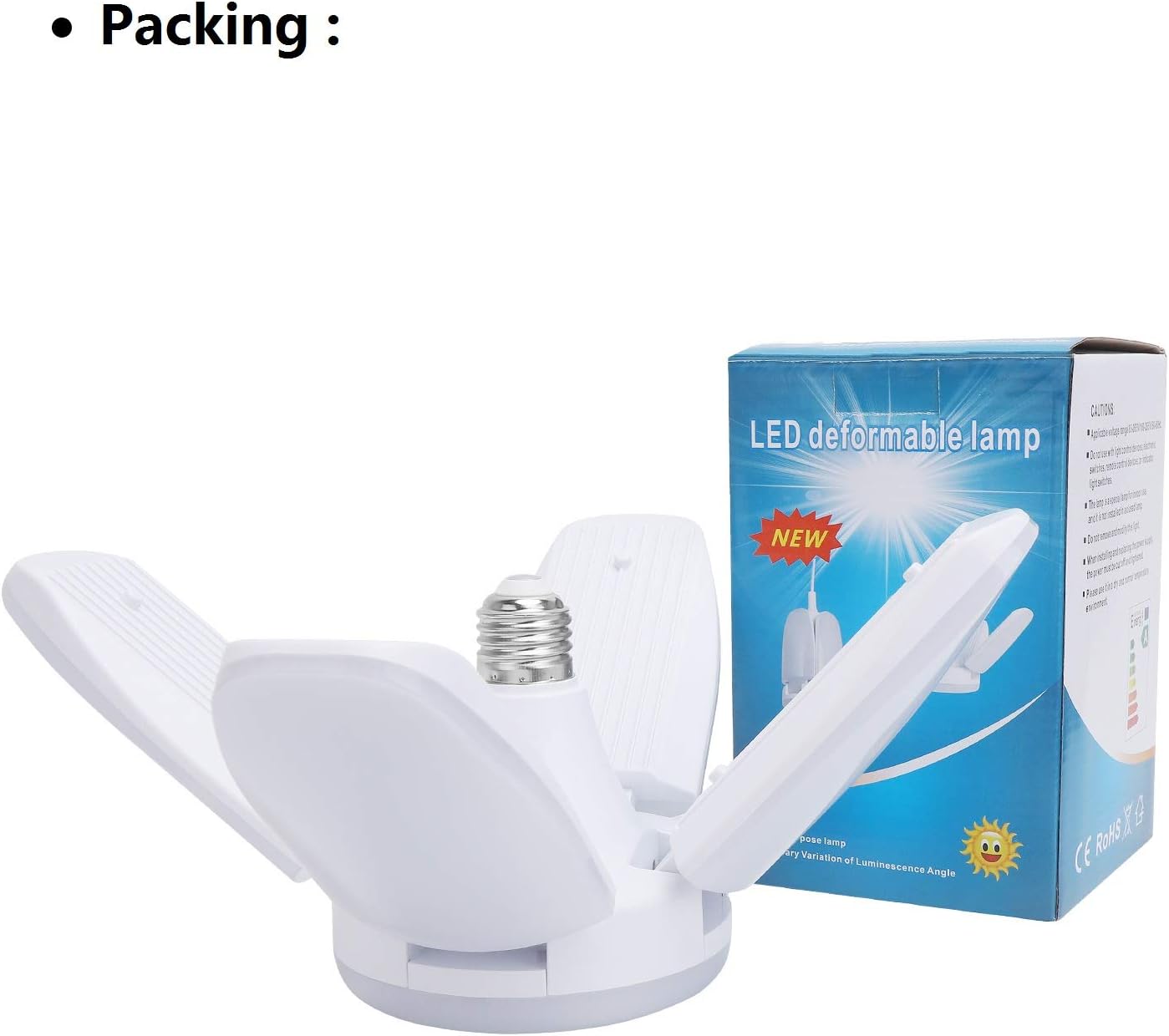 LED Garage Lights, 1 Pack 60W Adjustable Trilights LED Garage Ceiling Light,6000Lumens LED Garage Ceiling Light, CRI 80, 6000k Nature Light for Garage,Warehouse: Home Improvement