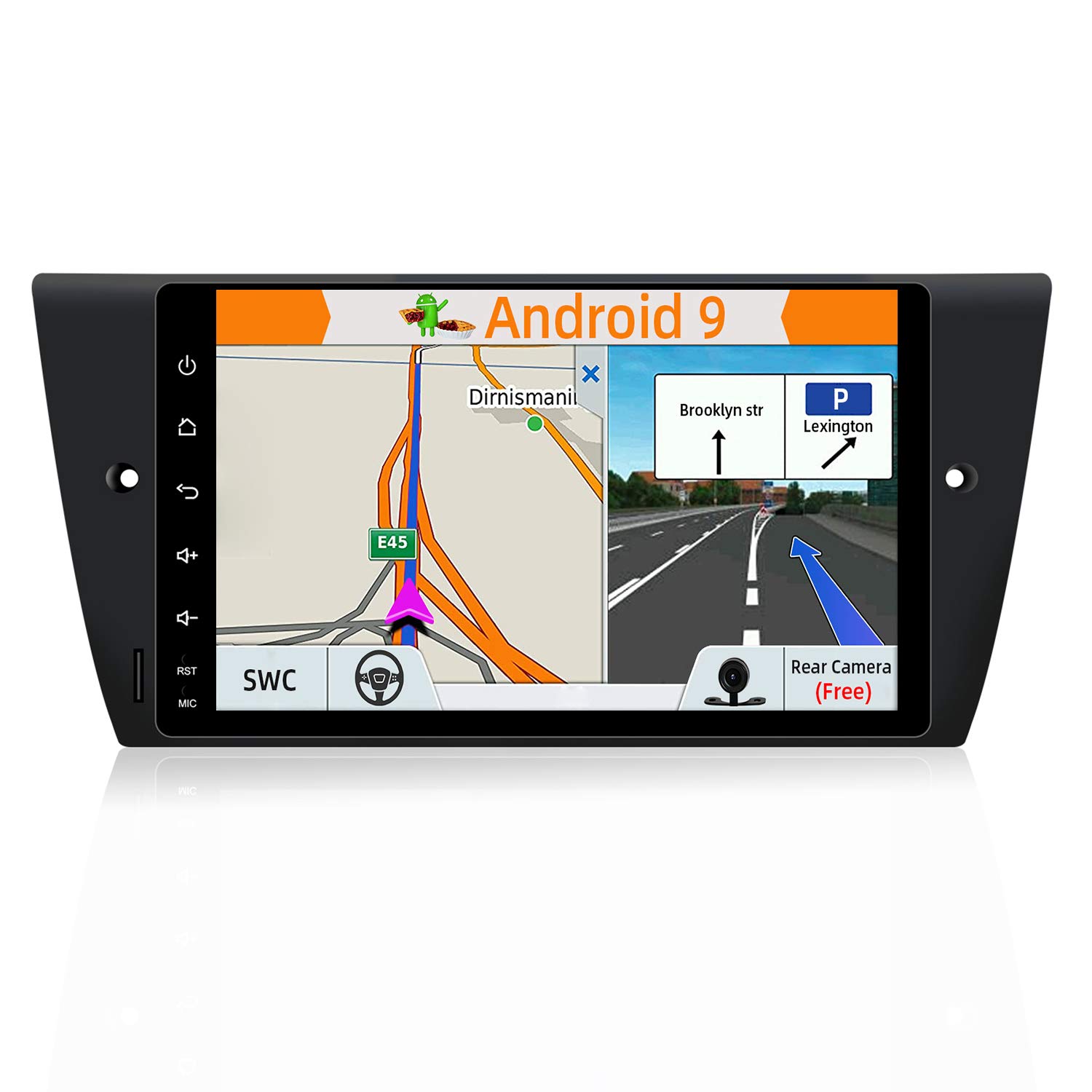 Android 13 Double Din Car Stereo Head unit Fit for BMW E90/E91/E92/E93 (2005-2012) GPS Navigation | FREE Rear Camera & Canbus | 9” Touch Screen 2G+32G | Support DAB+/WIFI/Bluetooth/USB/SD/Mirror Link