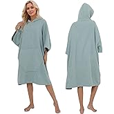NUBURGREY Surf Poncho Hooded Beach Towel Quick Dry, Terry Cloth Changing with Oversize Pockets, Swim Cover Up for Adults Men & Women Surfing Beach Aquatics, Gift for Swimmer Lovers