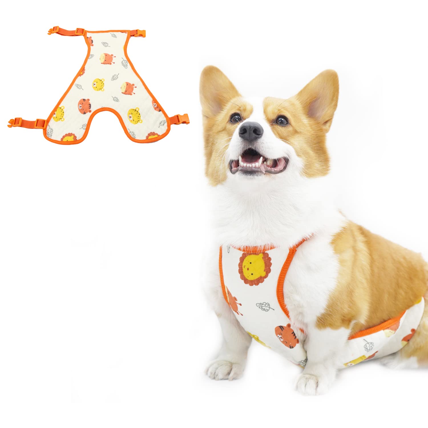 Dog Belly Cover,Pet Warm Waterproof Abdominal Protective Clothing Washable Dog Bellyband Pet Vest Recovery Suit_Orange-Male(M)