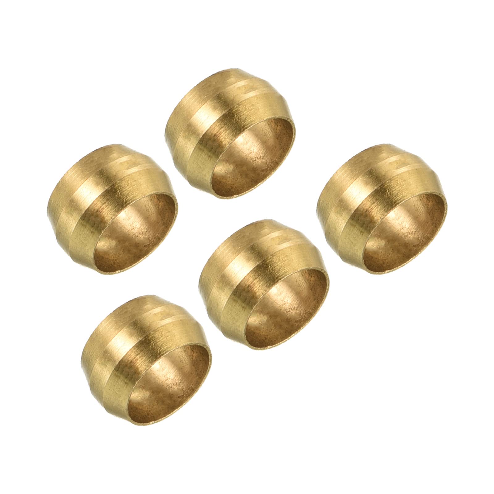PATIKIL 6mm Tube Brass Compression Sleeve Ferrules, 5 Pack Brass Compression Fittings — image 1