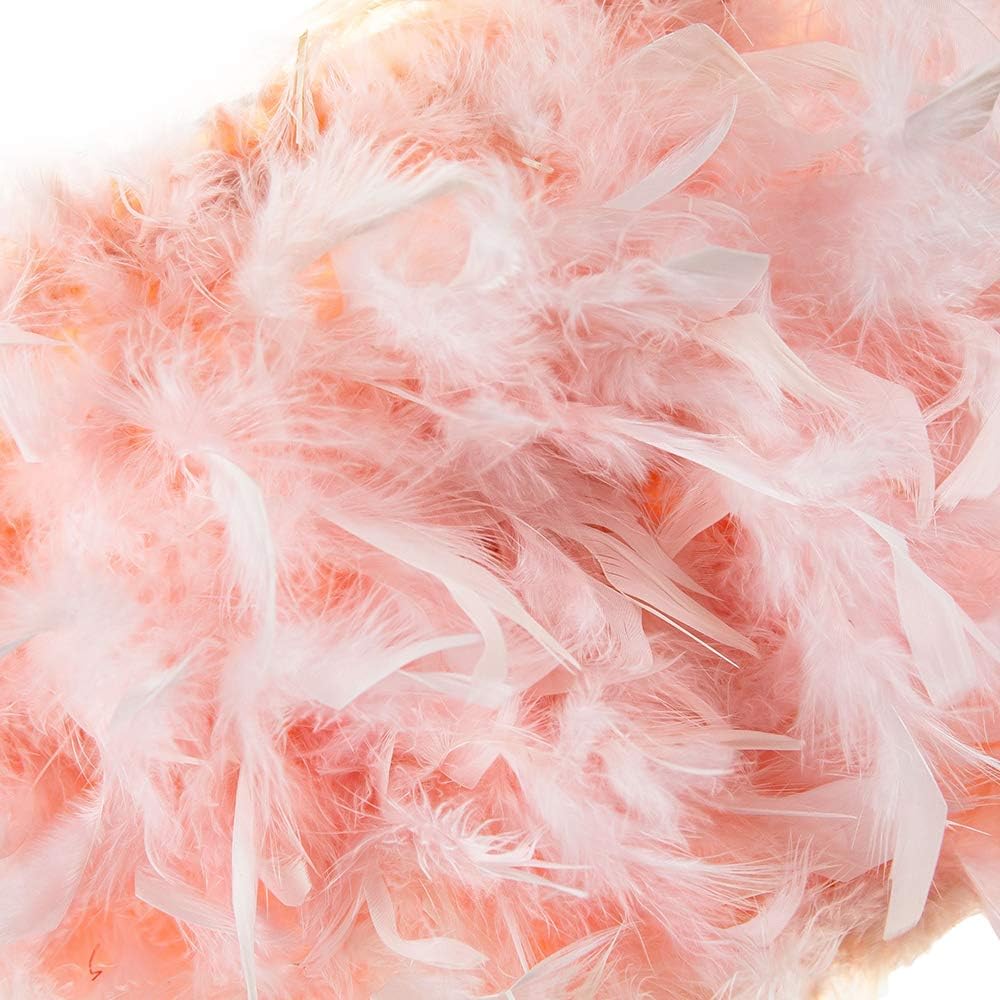 Happy Homewares Modern and Chic Real Pink Feather Standard Floor Lamp with Satin Nickel Base and Foot Switch - Image 3