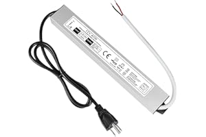 LightingWill Waterproof IP67 LED Power Supply Driver Transformer 40W 110V AC to 12V DC Low Voltage Output with 3-Prong Plug 3