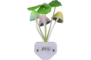 Rienar Sensor Led Night Light, Color Changing Plug-in LED Mushroom Dream Bed Lamp