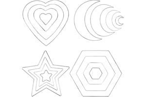 ASAKKURA 16pcs Silver DIY Dream Catcher Iron Rings Set with Star, Heart, Moon, Hexagon Shapes for Wreaths