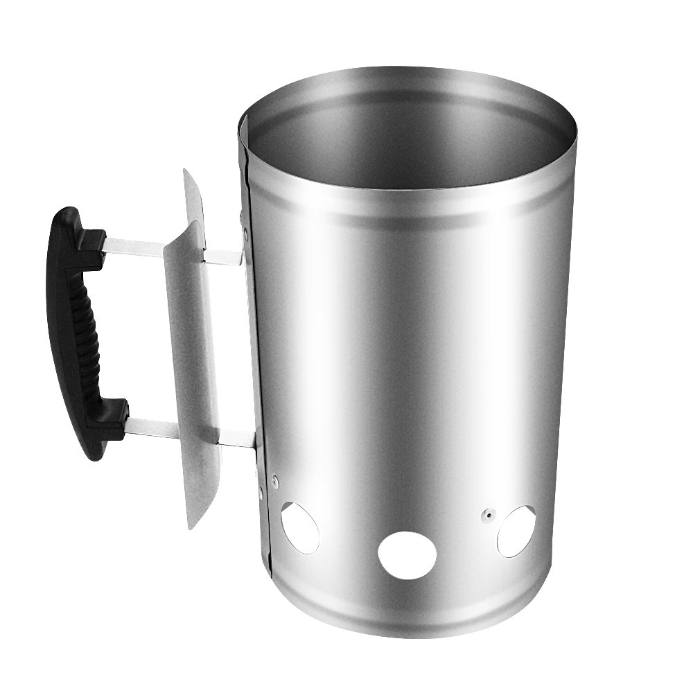 Charcoal Chimney Starter 11"X7" Grill Barbecue BBQ Galvanized Steel