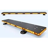 36&rdquo; Ultra Slim LED Warning Light Bar Amber/White w/Magnetic Mount | 0.6" Thick Super Bright and Slim 3 watt LED, Total 84 LEDs, 360-degree light output, (4) 40lb Magnets Universal Mounts