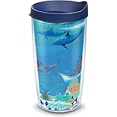 Tervis Guy Harvey - Ocean Scene Made in USA Double Walled Insulated Tumbler Travel Cup Keeps Drinks Cold & Hot, 16oz, Classic