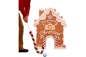 Gingerbread Golf Game Set, Mini Golf Toy Candy Cane Club & Balls for Christmas, Christmas Funny Family Game for Kids & Adults
