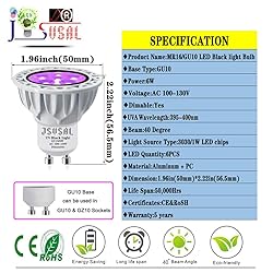JSVSAL LED Black Light Bulbs Dimmable,MR16