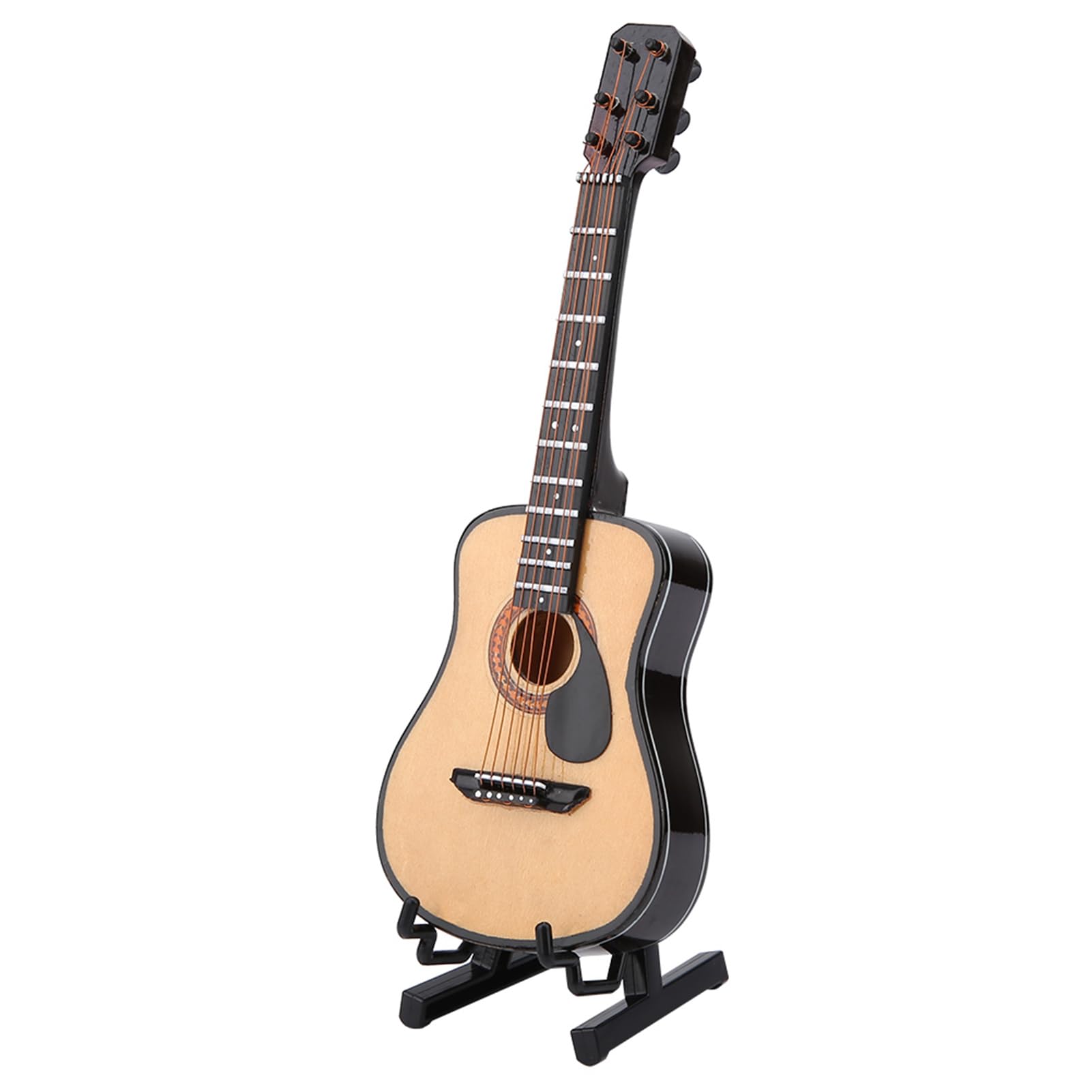 Denash Miniature Guitar Model, Mini Wooden Guitar Instrument Model with Gift Package for Desk Shelf Decoration(16cm)