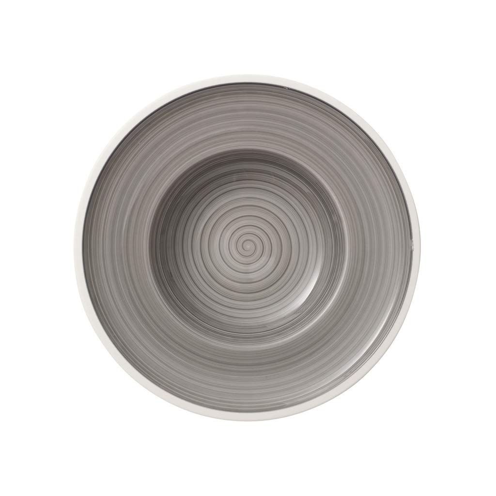 Villeroy & Boch Manufacture Gris Soup Plate, Premium Porcelain, Grey, 25 cm, High-Quality