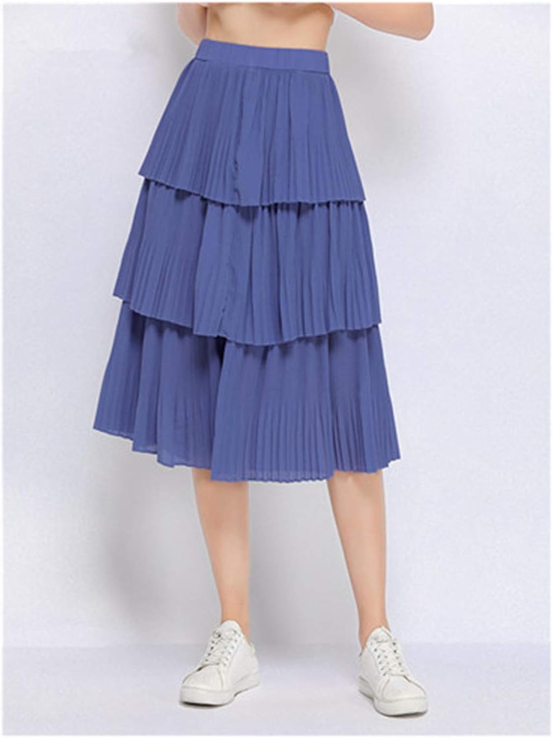 Women Summer Skirts KneeLength Pleated Skirt Plus Size Korean Style
