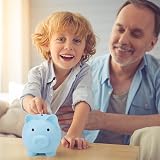 Fuyamp Cute Piggy Bank Blue Childs Savings Money Box Keepsake Decor view 6