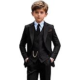 Retro 3 Pieces Slim Fit Boy Suit Tweed Herringbone Formal Stylish Vest Tuxedo Pants Wedding Homecoming Dress Wear Set