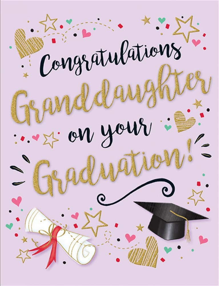 Piccadilly Greetings A11742 Modern Occasion Card Graduation Granddaughter - 8 x 6 inches, Violet