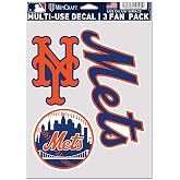 MLB New York Mets Decal Multi Use Fan 3 Pack, Team Colors, One Size