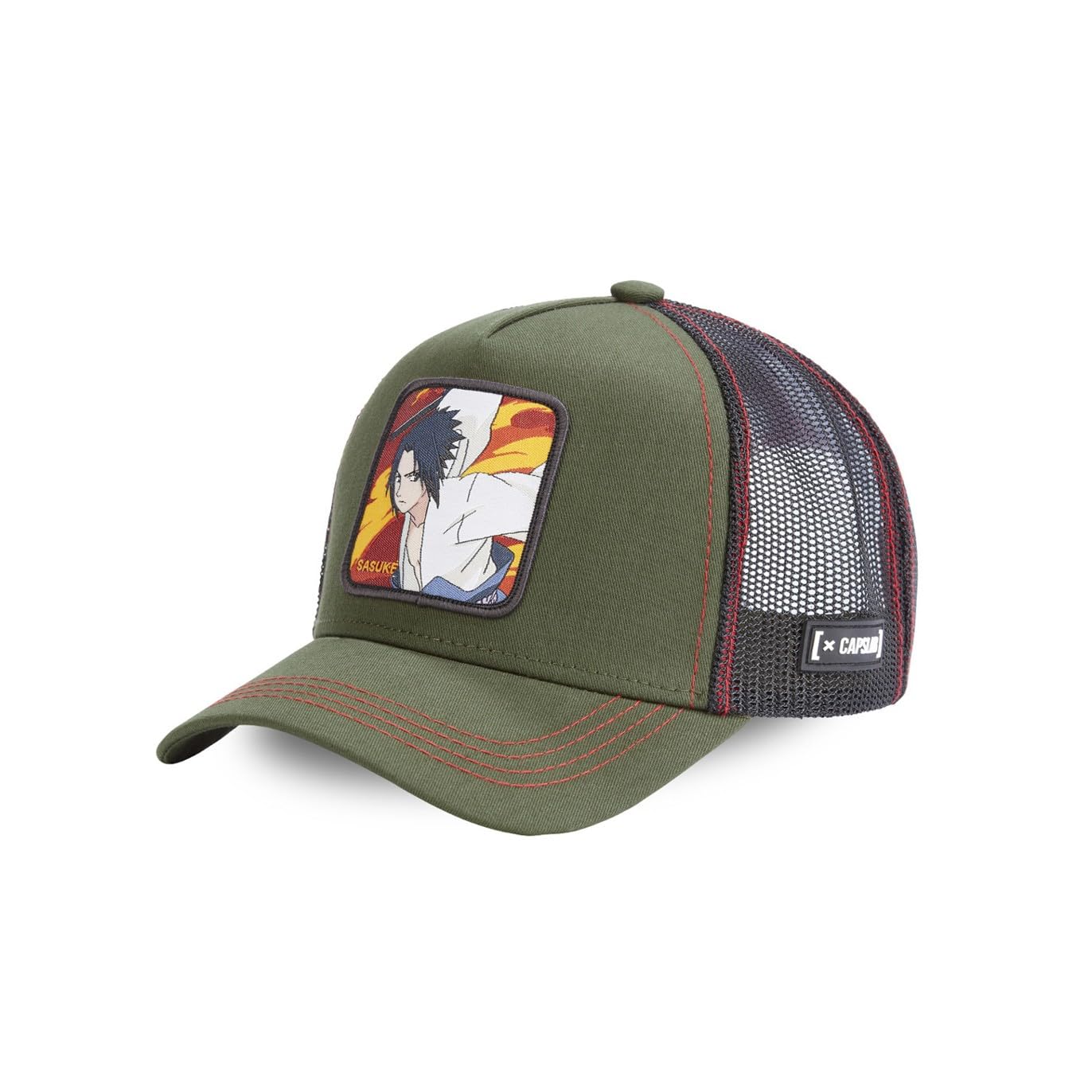 Capslab Sasuke Naruto Shippuden Olive Black Trucker Cap