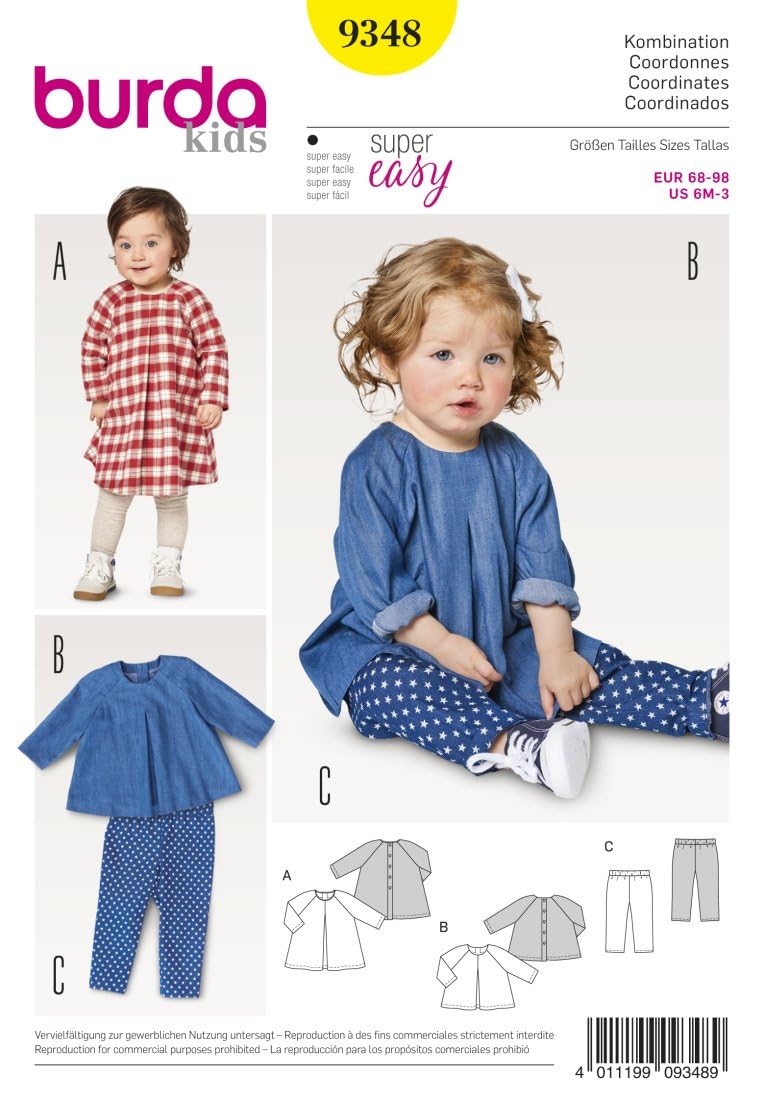 Burda Style Sewing Pattern B9348 Babies' Co-ordinates