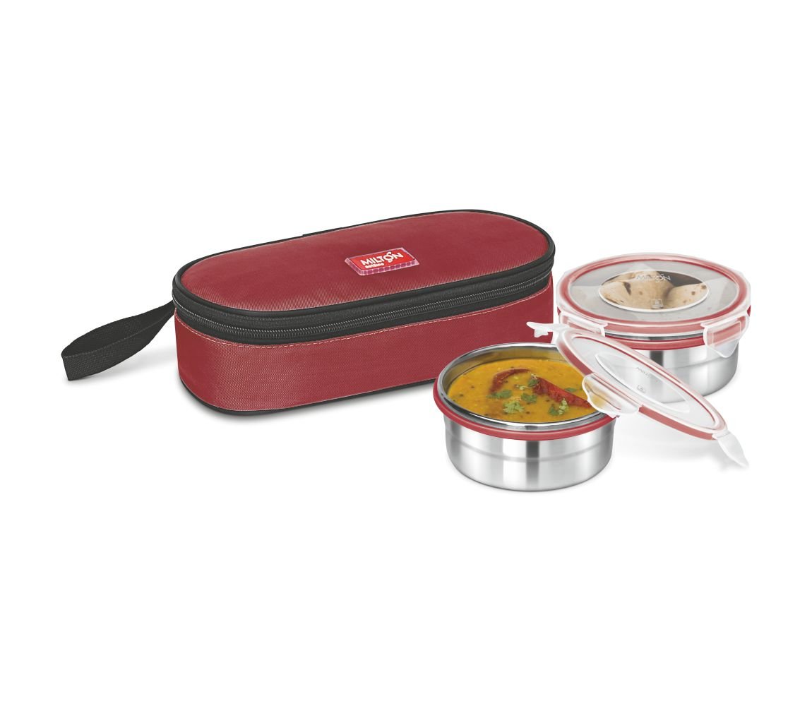 Milton steel lunch box with bag Clearance