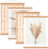 Benjia 4 Pack A3 Poster Frame Frames Teak Magnetic Hanger Kit 30cm