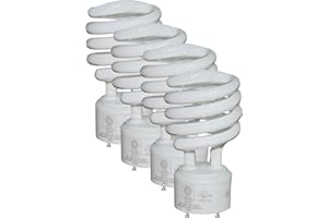 SLEEKLIGHTING - GU24 Base 2 pins- 23Watt 5000k 1600lm 2 Prong Light Bulbs- -Mini Twist Lock Spiral -Self Ballasted CFL Fluorescent Bulbs- 1600lm Warm White 4 Pack (100 Watt Equ) (5000k)