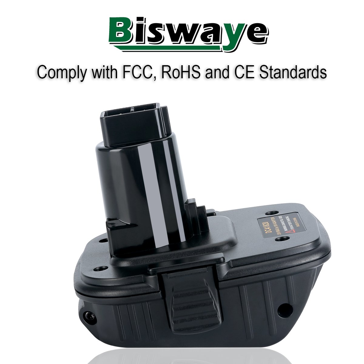 Biswaye 20V Battery Adapter DCA1820 for Dewalt 18V Tools, Convert Dewalt 20V Lithium Battery DCB205 for Dewalt 18V NiCad & NiMh Battery Tools DC9096 DW9096 DC9098 DC9099 DW9099