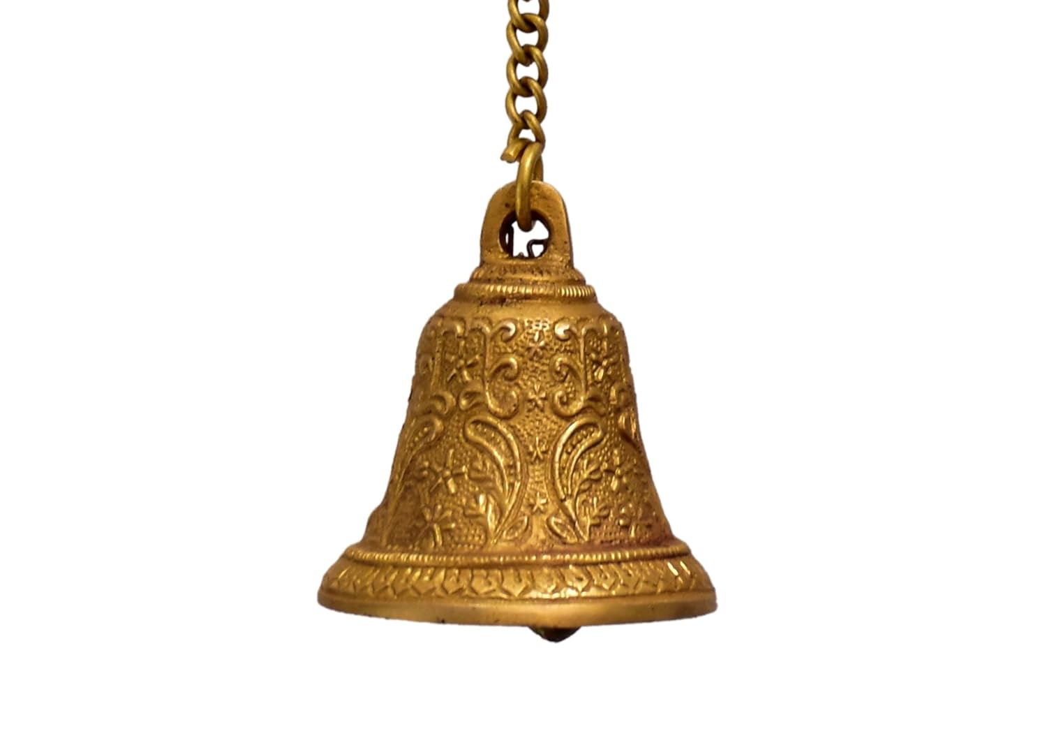 Buy Purpledip Brass Door Hanging (hanging bell 3 x 3 x 3.5 inch, chain