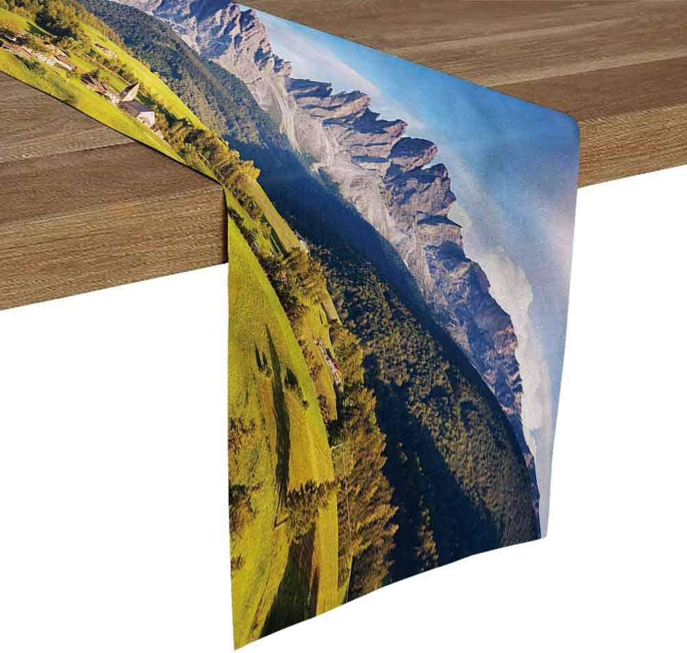 SoSung Table Runner Party Decorations 14x84 Inch Mountain,Morning at Countryside Kitchen Table Runners for Dinner Holiday Parties,Wedding,Events,Deco