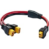 Câble Adaptateur XT60 Vers Double DC 5.5x2.1 Mm Y Splitter – 1 M Pour Tondeuses, Drones, Caméras IP (Style 2)