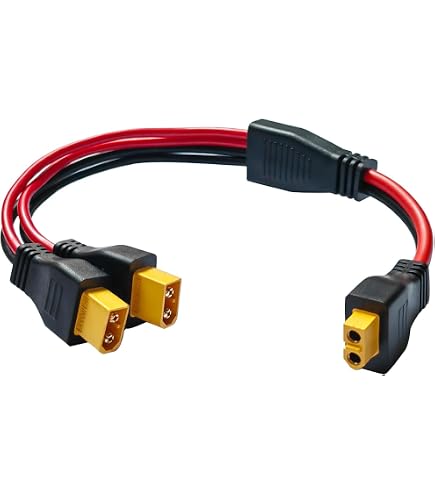 XT60 Connector XT60 Parallel Battery Cable - 12AWG Silicone Wire Splitter For RC Motors Xt60 Y Splitter