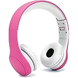 Anble Kids Headphones with Microphone Volume Limited Foldable Wired Headsets for Children - Pink