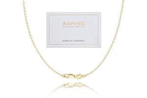 ASHINE 925 Sterling Silver & 14K Gold Pleated Strong Lobster Clasp 1.5mm Italian Chain Necklace - Available in 16, 18, 20, 22, 24, 26, 30 Inches