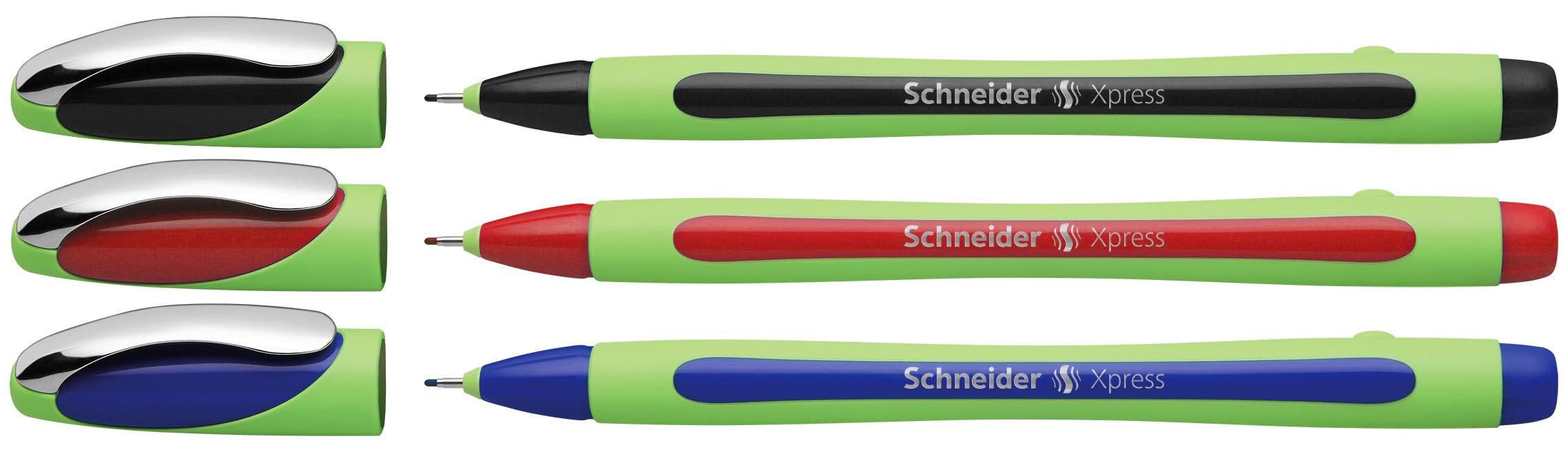 Schneider Xpress Fineliner - Black/ Red/ Blue (Wallet of 3)