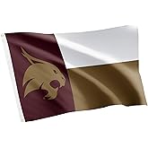 Desert Cactus Texas State University TxST Flag - 3 x 5 Feet Bobcats Banner, Indoor/Outdoor Durable Fabric, 100% Polyester Design (Style Y)
