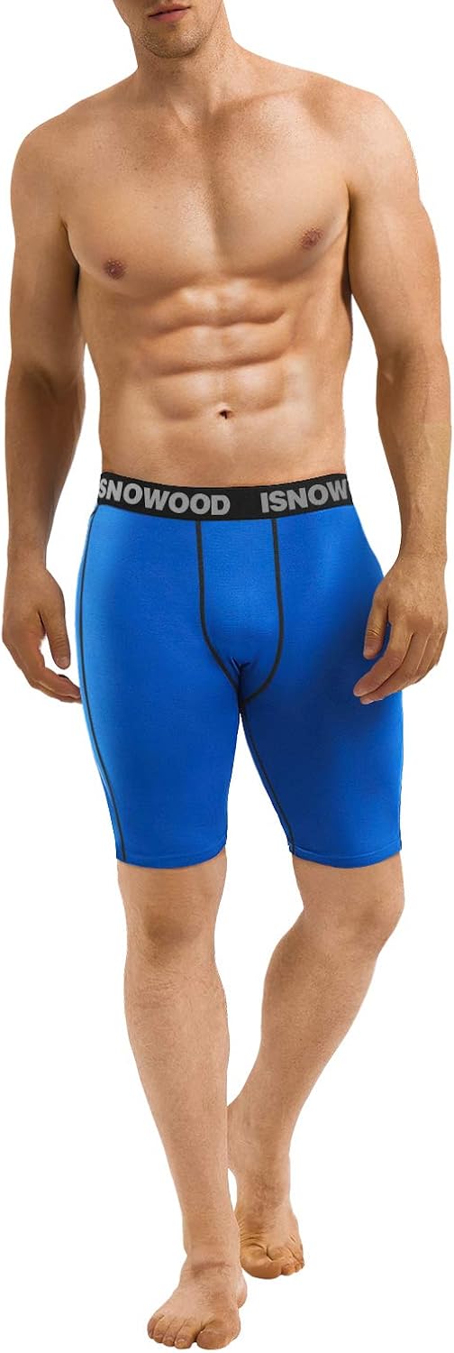 isnowood Men's 3 Pack Performance Compression Shorts : Clothing