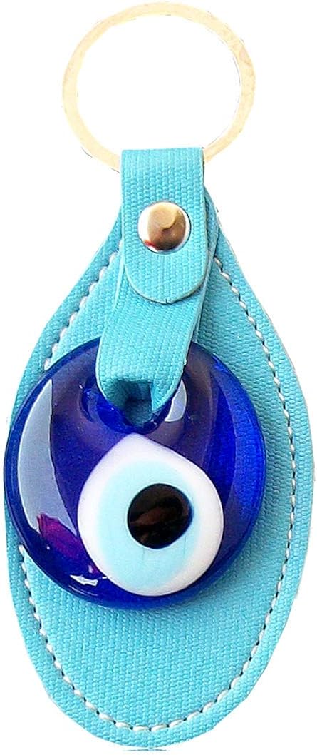 Evil Eye Keychain Keyrings syntetic leather decorative Turkish - Greek - Jewish - Christian Handmade ornament