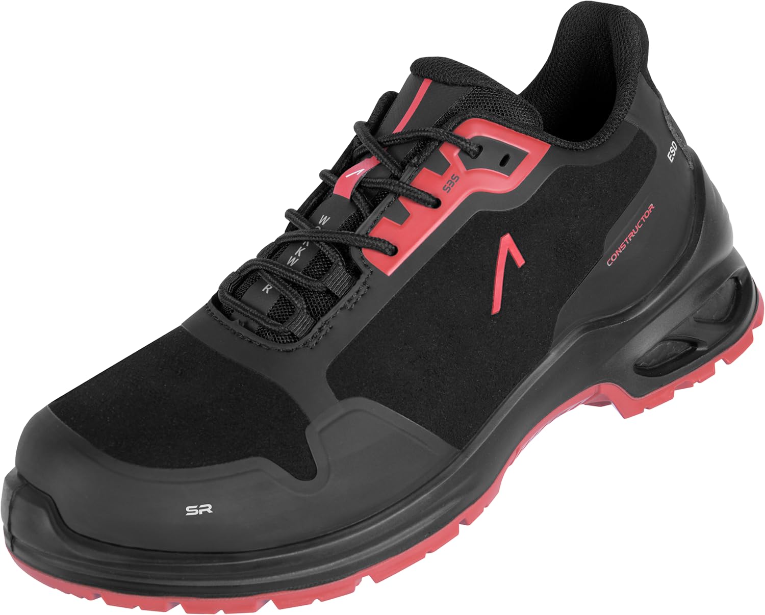 ACE Constructor S3 Arbeitsschuhe - leicht, rutschfest & wasserabweisend - Sicherheitsschuhe für Damen & Herren - Schwarz/Rot - 45