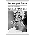 Beshdomp Vintage Better Late Than Ugly Newspaper Posters Black And White Canvas Wall Art Magazine Headline Preppy Prints Painting For Bathroom Home Bedroom Dorm Wall Decor 12x16in Unframed