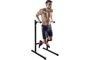 LSKSSNG Adjustable Height Dip Bar Station, Heavy Duty Dip Station Push Up Bar for Home Gym,Multi-function Dip Station Pull Up Bar Full Body Strength Training Workout Fitness Equipment for Tricep Dips