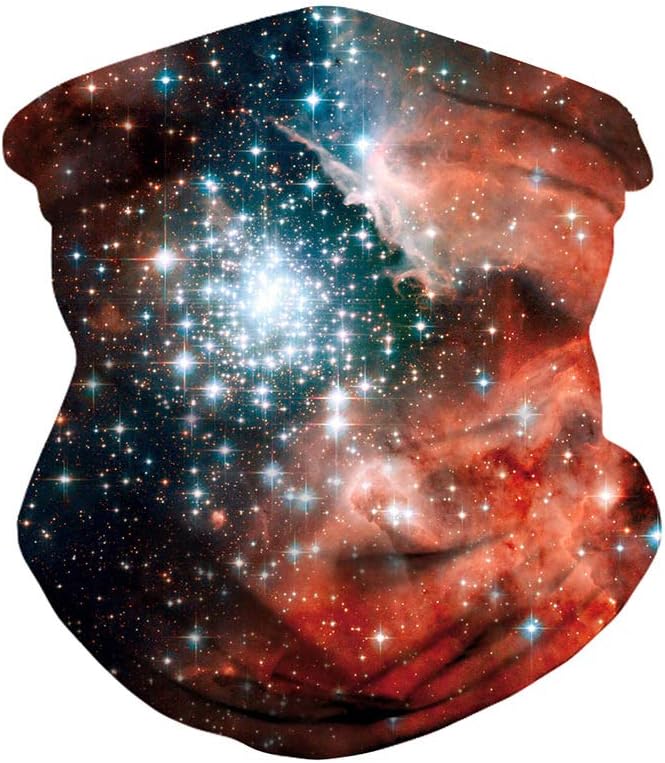 INZENYN Starry Sky Bandana Headband Face Mask, Outdoor Sport for Fishing&Cycling&Running Red