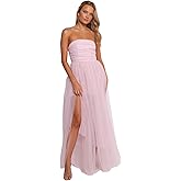 Petal & Pup Womens Anabella-Strapless-Maxi-Dress-Pale-Pink
