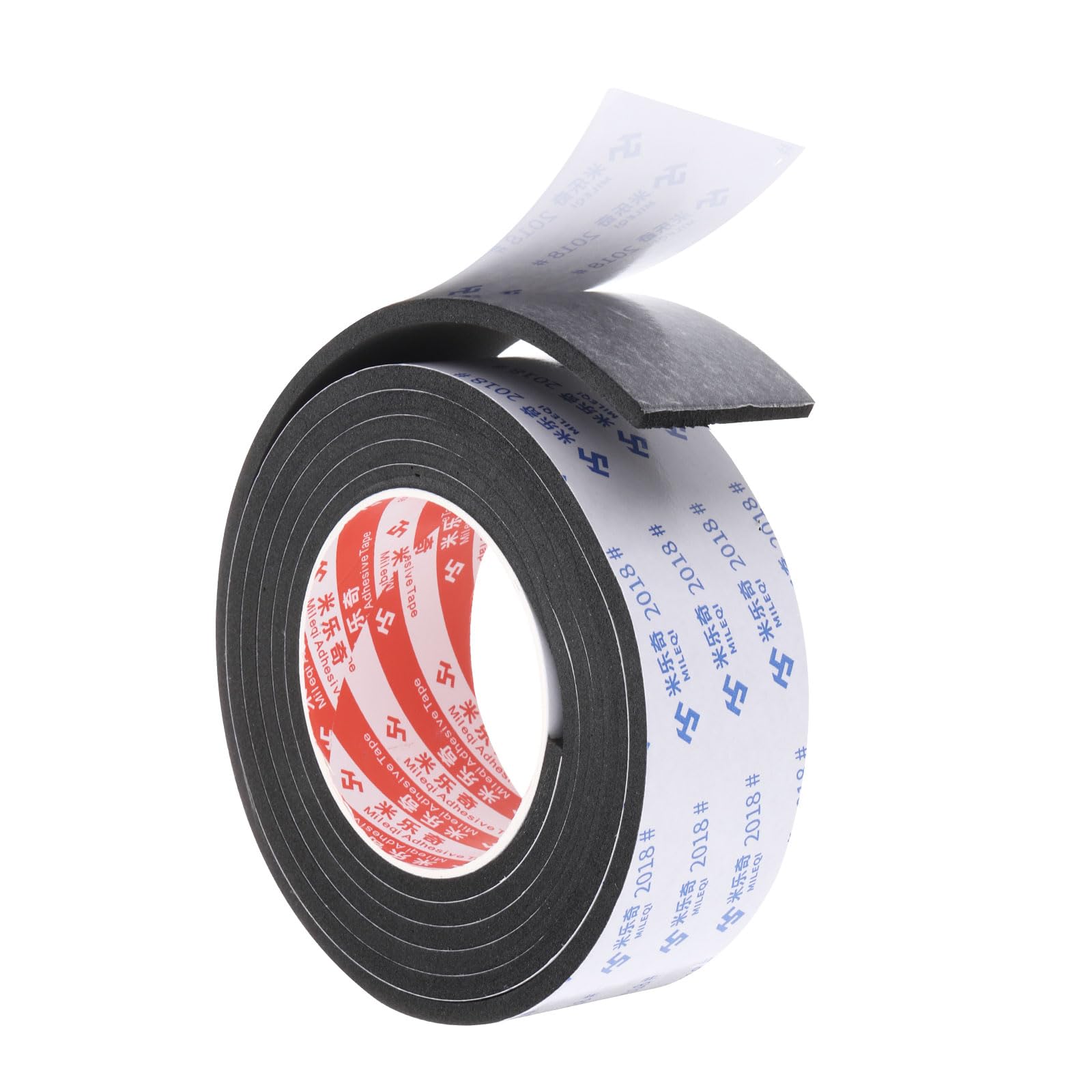 PATIKIL 2m/6.6ft Sealing Foam Tape, 4.5cm Wide 5mm Thick Single Sided Weather Stripping Door Seal Strip for Window Door Insulation, Black