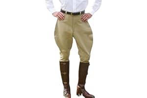 Craft Lovers Men/Women 40s Military Polo Style Light Khaki Jodhpurs Pants Equestrian Horse Riding Beige Breeches Polo Pants