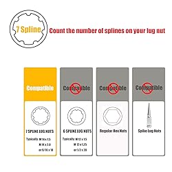 VEXPLO Fuel Wheel Lug Nut Key 7 Spline Socket