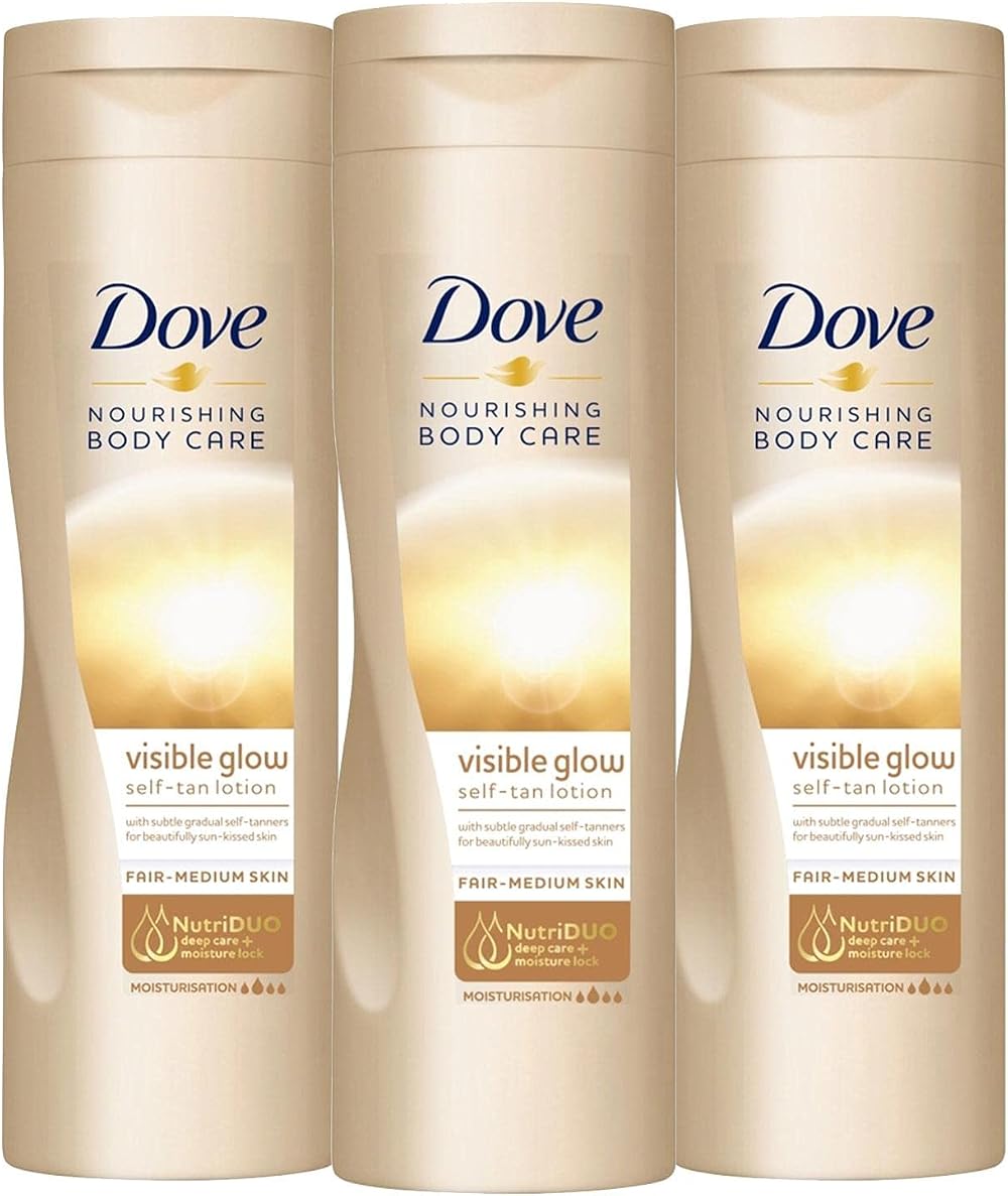 3x Dove Nourishing Body Care Visible Glow Gradual Tan Lotion Fair to Medium